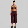 Conjunto de roupa de yoga transfronteiriço para mulheres, conjunto de colete esportivo de bolinhas color block, conjunto de roupa para corrida e fitness ao ar livre