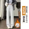 Pantalones Rectos Estrechos de Algodón Puro para Mujer Verano Estilo Delgado 2026 Nuevo Estilo Petite Pantalones de Chándal de Pierna Ancha Gris Pantalones Deportivos Casuales