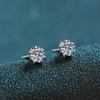 Oito corações e oito flechas Super Flash imitação americana importada D cor diamante 2 quilates floco de neve orelha studs TikTok entrega de fornecimento ao vivo