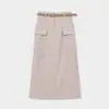 Falda Midi de Trabajo de Lana Shi Jian ACME para Mujer 2026 Otoño Invierno Nueva Falda de Cintura Alta Tubo Recto de Longitud Media 82825