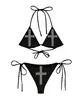 Vendas Diretas de Fábrica Estilo Novo de Verão Europeu e Americano Sexy Cor Sólida Transfronteiriço Biquíni Férias na Praia Feminino Ins
