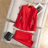 Traje rojo grande transfronterizo para mujer, ropa de trabajo de alta gama, nuevo estilo profesional, temperamento elegante.