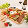 Tábua de Queijo de Bambu Prato de Queijo para Piquenique ao Ar Livre Festa em Casa Espessada Prato de Frutas com Múltiplos Compartimentos