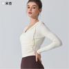 Blusa com Capuz Europeia e Americana Transfronteiriça para Yoga Manga Longa Afina a Cintura Blusa Esportiva para Corrida Respirável Pilates Fitness