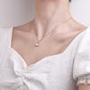 Collar Redondo de Plata de Ley S925 con Perla de Agua Dulce y Diseño Natural, Regalo Versátil y Práctico para Mamá en el Día de la Ropa de Dama