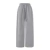 Pantalones Casuales de Terciopelo de Cintura Alta con Cordón para Mujer en Otoño e Invierno, Aspecto Holgado Adelgazante y Pantalones Versátiles de Pierna Recta y Ancha con Caída