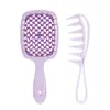 Juego de peines para el cabello al por mayor peine de forma de diente ancho para la parte posterior de la cabeza doble uso húmedo y seco peinar cabello esponjoso masaje capilar peine hueco para cabello liso