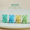 Pequeños accesorios de oso de flores tallados en turquesa y magnesita, creativos y hechos a mano, con agujero para oso de bolsillo, joyería al por mayor