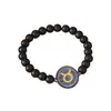 Pulsera Elástica Negra Popular Transfronteriza NFC Ins Nicho 12 Signos del Zodiaco Pulseras de Pareja Venta al por Mayor desde Fabricante