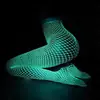 Medias luminosas medias luminosas pantimedias sexys pantimedias de red barra blanca fina huecas medias luminosas fluorescentes
