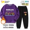 Ropa Roblox Sudadera para Niños Traje de Primavera y Otoño Niños Dibujos Animados Top Holgado Pantalón Deportivo Conjunto de Dos Piezas