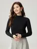 Nuevo Suéter de Punto Trenzado Color Sólido Cuello Semi Alto de Cachemira para Mujer Otoño/Invierno 2026 Versátil Cálido Suave Suéter de Punto Básico