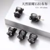 Peça Semi-acabada Esculpida Estrela de Arco de Obsidiana Prateada Natural Fábrica de Acessórios Feitos à Mão Venda Direta Acessórios para Joias DIY