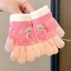 Guantes Infantiles de Medio Dedo para Niños y Niñas de Primaria, Guantes de Punto Cálidos y a Prueba de Frío, Nuevo Modelo 2025, Guantes Cortavientos y a Prueba de Frío