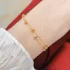 Pulseira Antiga Dourada de Contas Pequenas em Camada Dupla, Galvanoplastia a Vácuo Nano de Precisão, Luxo Leve Feminino, Joia de Mão Retro de Alta Qualidade