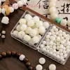 Pulseira Bodhi de Jade Branco Contas Redondas Contas Grossas Sementes de Bodhi Pulseira de Contas Artesanal Pingente Acessórios para Joias DIY Materiais