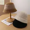 Chapéu de Pescador Tricotado Simples Chapéu Balde Chapéu Feminino Adulto Inverno Quente À Prova de Vento Versátil Faz o Rosto Parecer Menor Chapéu Balde