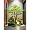 Escenario de Exhibición de Ventana Pieris Japonica Simulada Planta Interior de Gama Alta Arce Japonés Biomorfo Planta Verde Decoración Árbol Artificial Grande Paisaje