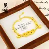 Atacado da Loja de Ouro Mesmo Estilo Sand Dourado Moeda Lingote Abóbora Pulseira com Alta Retenção de Cor e Cintura Fina, Pulseira Fique Rico Imediatamente