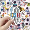 60 pegatinas de astronauta de dibujos animados para niños, material para cuenta manual de iPad, laptop, aeroespacial, pegatinas planas