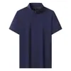 Camiseta Ligera de Manga Corta con Sensación de Hielo para Hombre, Nuevo Estilo de Verano para Hombre con Cuello Alto, Pecho Abierto y Media Manga, Top Casual Deportivo Holgado