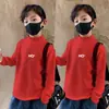 Y2138 # Camiseta Térmica de Base Masculina Outono e Inverno Quente Meia-Gola Alta Infantil para Crianças Maiores
