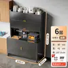 Estante de cocina de pie multicapa, gabinete para horno de microondas, aparador multifuncional de acero al carbono, encimera de losa de roca, gabinete