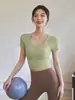 Ropa de Yoga Fina para Primavera 2026 Ropa de Fitness de Manga Corta para Mujer Tops de Entrenamiento Ajustados Camisetas Deportivas para Correr para Mujer