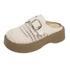 Sandalias Tejidas de Malla Hueca con Suela Gruesa Estilo Francés para Mujer, Nuevo Modelo Primavera/Verano 2026, Zapatillas Transpirables que Aumentan la Altura para Mujeres Bajitas
