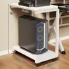 Estante de Almacenamiento para Impresora Lado del Escritorio De Pie Móvil Con Ruedas Estantería Estante de Almacenamiento para Escritorio de Oficina Gabinete Pequeño Gabinete Lateral Simple