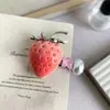 Grampo de Cabelo Lateral com Strass e Pérolas de Morango para Mulheres, de Alta Qualidade e Requintado, para Franja e Cabelo Lateral, Versátil e Estiloso