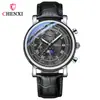 Reloj para hombre Chenxi multifuncional de tres subesferas y seis manecillas con fase lunar, calendario, cronógrafo, transmisión en vivo de negocios, fabricante transfronterizo, reloj de cuarzo