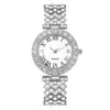 Relógio Feminino Popular de Moda Cravejado com Diamantes, Relógio de Quartzo Romano, Estilo Pulseira, Relógio de Moda de Luxo para Meninas