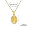 Colgante Jiaxin con incrustaciones de diamantes ovalados, muy vendido, Dongguan, chapado en acero de titanio de 18 quilates, con piedra incrustada en oro, collar para mujer, joyería de acero de titanio.