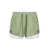 Nuevos Shorts Deportivos Fitness Casuales de Doble Capa Estilo Europeo y Americano para Hombres, Logo Personalizado, Procesamiento en Masa de Fábrica