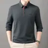 Camisa Polo de Manga Larga sin Costuras para Hombre de Otoño, Top Casual Simple para Hombre, Camiseta de Capa Base al por Mayor