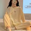 2025 Nuevo Traje de Waffle Holgado de Talla Grande para Mujer con Cara Sonriente para Primavera, Otoño e Invierno, Se Puede Usar para Deportes y Ropa de Casa de Verano