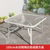 Mesa de Comedor Redonda Plegable Blanca de Vidrio Templado para Exteriores, Mesa de Comedor para el Hogar con una Mesa y Dos Sillas, Mesa de Té Pequeña para Balcón