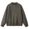 Nuevo suéter de punto casual de moda estilo old money de lujo ligero con cremallera doble y cuello alto para hombre, prendas de punto de manga larga para hombre, cárdigan para hombre