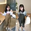 Calça Feminina Estilo Coreano Sarja Tecida Lona Macacão 2026 Primavera e Verão Novo Comércio Exterior Roupas Infantis