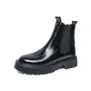 Botas Chelsea de sola grossa com padrão de crocodilo tamanho grande transfronteiriças para homens estilo britânico moderno calce fácil botas curtas de trabalho botas de couro de cano alto