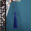 Tampa de rosca longa, borla de seda gelada, ornamento pendente, caixa de presente, pingente de leque, decoração pendente, acessórios de joias DIY feitos à mão