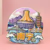 Ímãs de Geladeira 3D de Madeira de Guangxi Nanning com Marcos Turísticos de Cidades Tendência Nacionais, Ímãs de Geladeira de Souvenir de Cidade