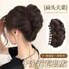 Peruca com Coque Trançado, Anel de Cabelo Cacheado, Coque Fofo Preguiçoso, Acessório de Cabelo Natural com Coroa Alta, Ferramenta de Penteado para Coque