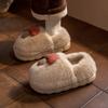 Pantuflas de Felpa de Invierno 2025 con Talón, para Casa y Exteriores en Pareja, Pantuflas Peludas de Dibujos Animados Antideslizantes para Hombre, Adecuadas para Uso en Exteriores