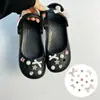 Tamancos de franja de pérola estilo balé, acessórios DIY, laço, flor tridimensional, corrente, acessórios de sapato removíveis