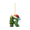 Árbol de Navidad Acrílico 2D Transfronterizo Colgante de 26 Letras Regalo Decorativo DIY Fiesta de Navidad Familiar Año Nuevo Colgante