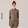 Chaqueta Deportiva Chuanton para Mujer Otoño e Invierno Ropa Exterior Ajustada Cuello Vertical Top Tecnología Antibacteriana Cárdigan con Cremallera Chaqueta de Yoga para Mujer