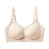 Ropa interior sin costuras transpirable cómoda fina para mujer, realzador de busto pequeño, soporte suave, parte superior de gelatina, parte inferior fina, realce grueso, sujetador para chica joven