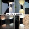 Lámpara de pared emisora de luz arriba y abajo de 6 LED alimentada por energía solar, lámpara para valla de jardín exterior, luz nocturna impermeable de 4 LED para patio, superbrillante